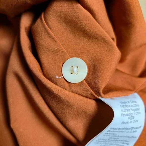 Madewell NWOT Women's 100% Silk Shirt Mini Dress Size 12 Orange Feminine Resort - Picture 12 of 12